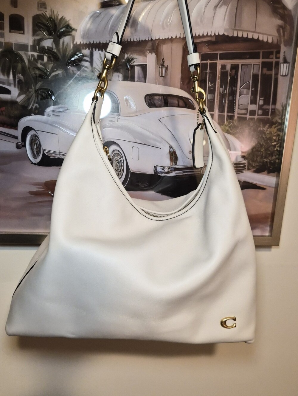Coach Juliet Shoulder Bag 38 Chalk White Leather NWT